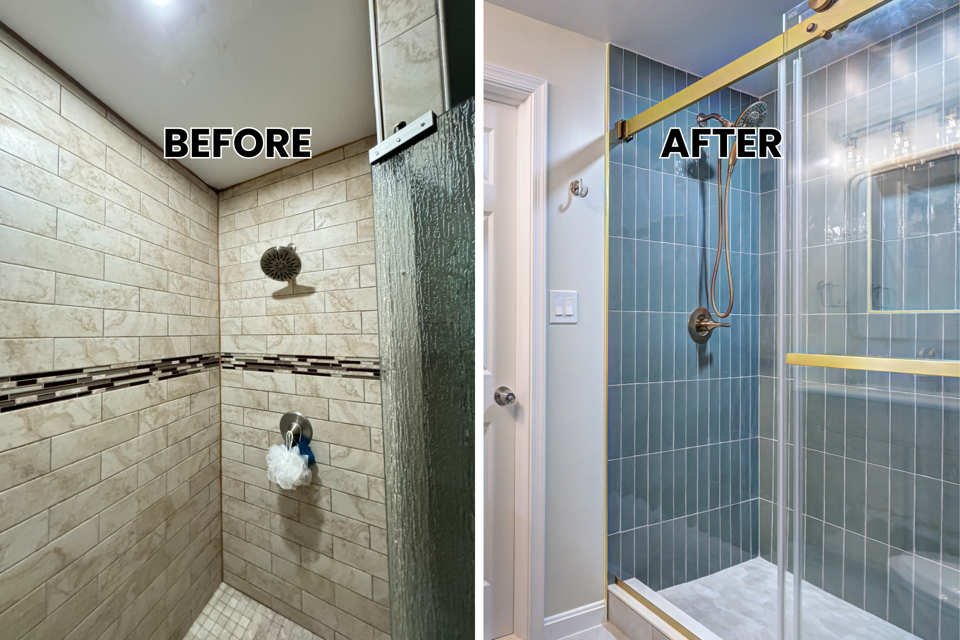 Modern bathroom renovation with walk-in shower