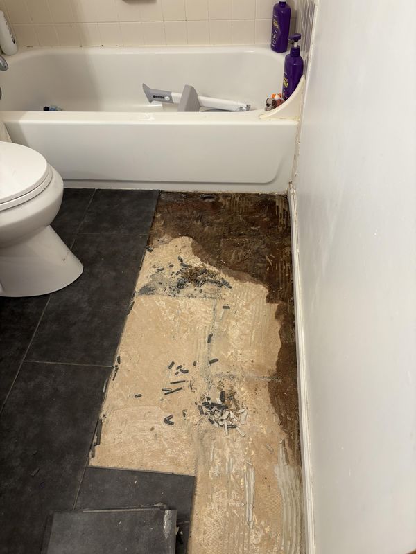 Bad tile work close-up