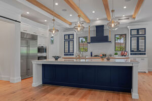 White and navy kitchen